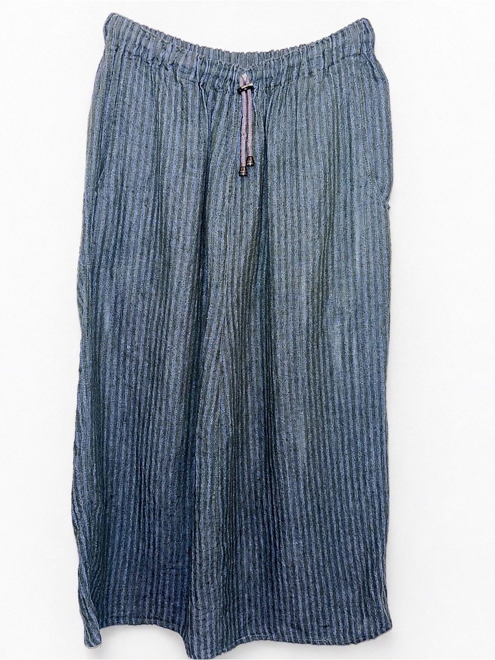 FLAX by Jeanne Engelhart 100% Linen Ribbed Maxi Skirt Small
